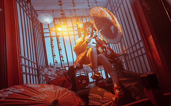 《阴阳师》神乐莺燕鸣樱皮肤cosplay