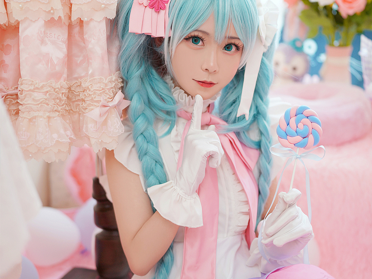 初音未来长发公主 cosplay