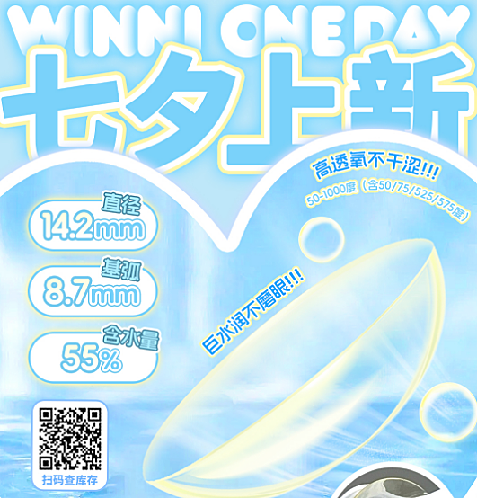 【日抛】WINNI美瞳 我的裸眼秘密 防蓝光+抗UV+高透氧透明片上架