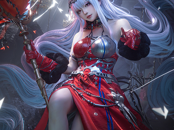 【cos正片】《明日方舟》浊心斯卡蒂cosplay欣赏@枣糕-吃谷人黛博魂